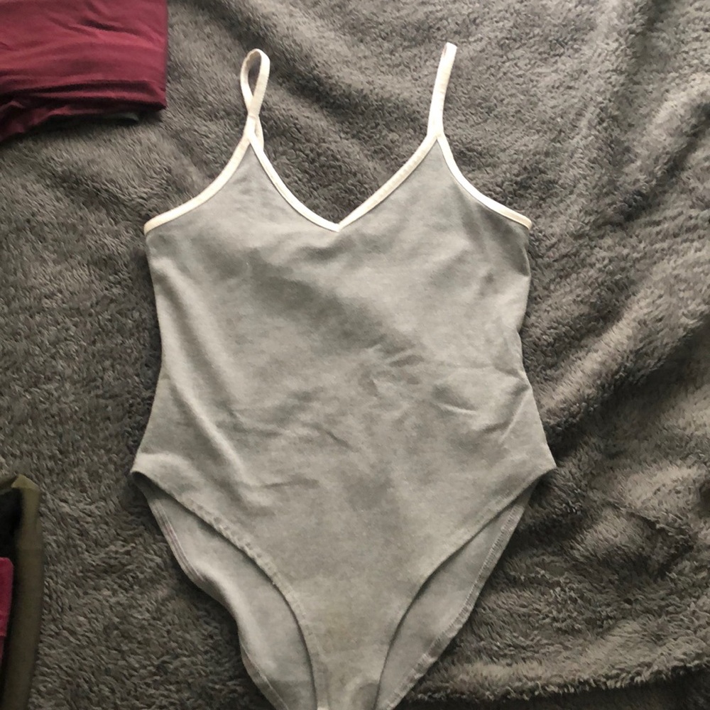 Grey and white bodysuit